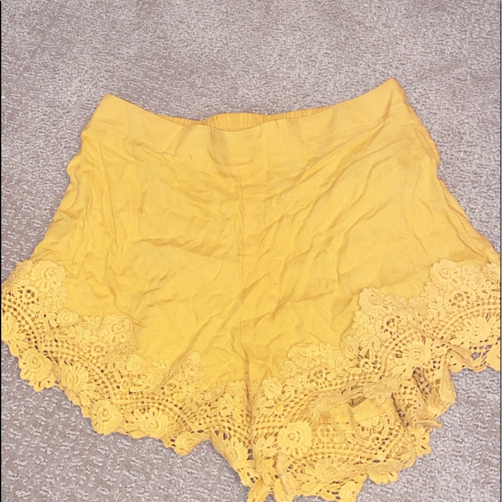 YELLOW flowy shorts